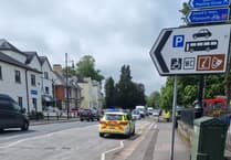 Traffic backed up on Plymouth Road, Tavistock after collision