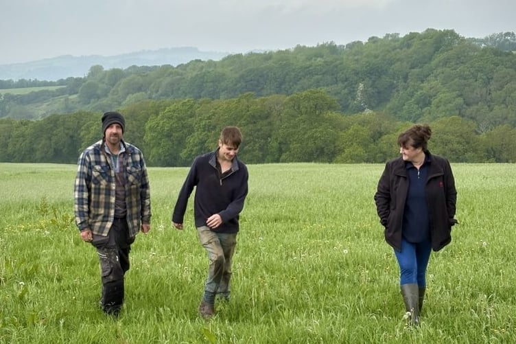 Award winners Will, Daniel and Abbie Richardson at Harling's Farm.