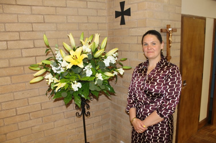 Angelika Kuc created spectacular floral displays for the occasion in the St Boniface RC Church. AQ 1522