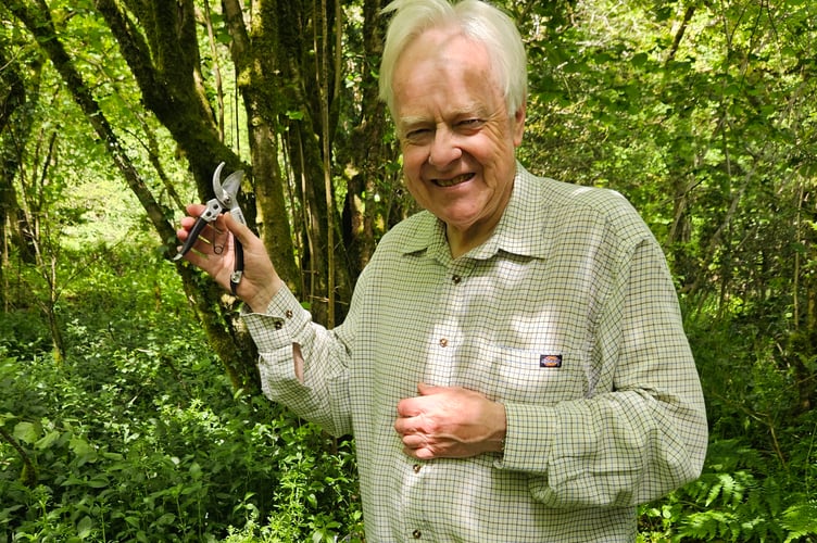 Tavistock Rail campaigner Richard Searight keeping the future bright for a Tavistock link by clearing a former route path.