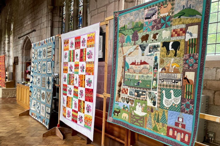 Some of the larger quilts in the exhibition