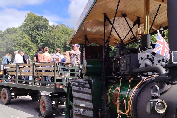 Families joined long queues for the rare chance to have a steam engine trailer ride round Tavistock as part of the Robey Trust Tavistock Steam Fair.
