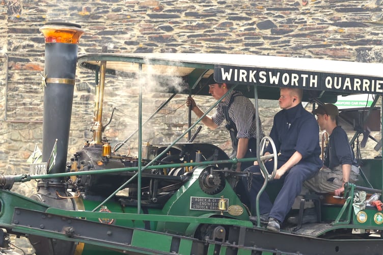The steam engine restoration experts of Robey Trust in action at Tavistock Steam Fair. Picture by Chris Cottrell.