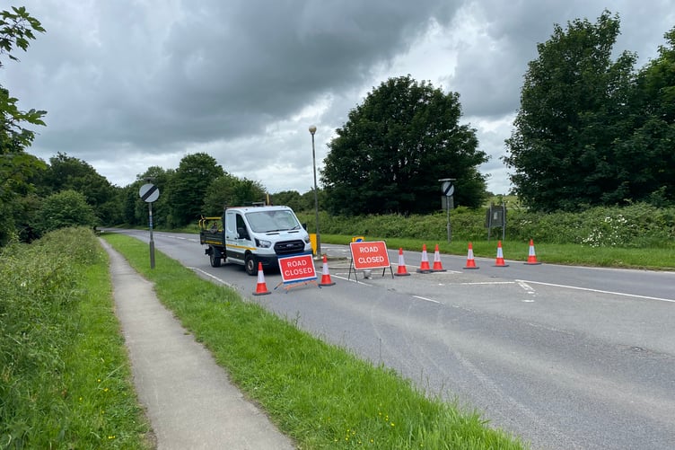 Plans have been drawn up to improve the safety of the 'dangerous' A386 between Yelverton and Plymouth after a series of crashes. Pictured is a road closure at Yelverton last Friday, June 5, after the latest accident when a motorcyclist was hurt.