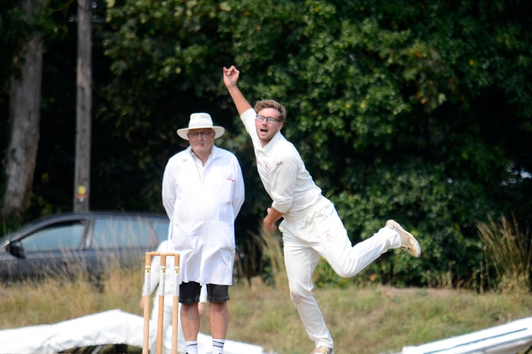 Hatherleigh's Cameron Rowlands, whose bowling came in for some stern treatment from Ipplepen batsmen