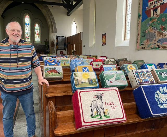 In pictures: Creative prayer kneelers celebrate village life