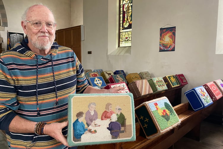 Bere Alston church kneelers.