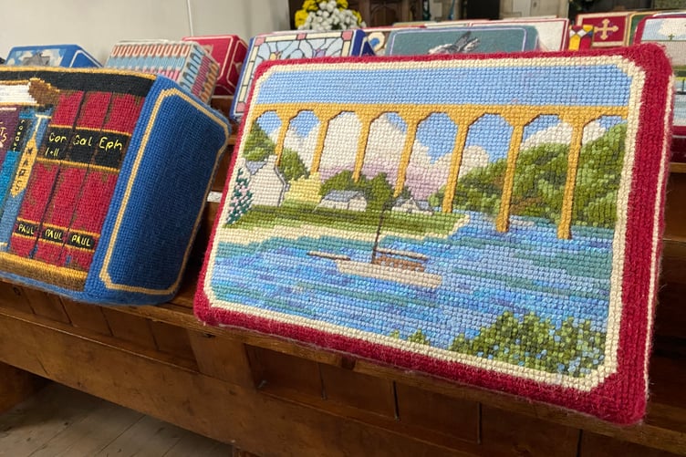 Bere Alston church kneelers.