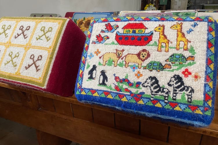 Bere Alston church kneelers.