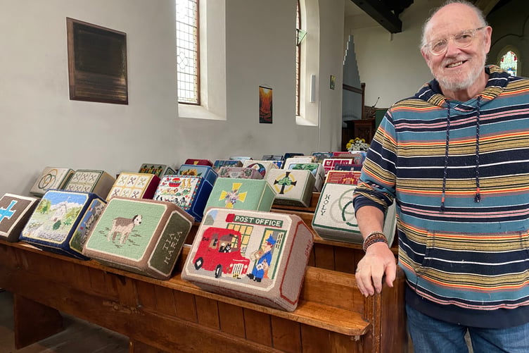 Bere Alston church kneelers.