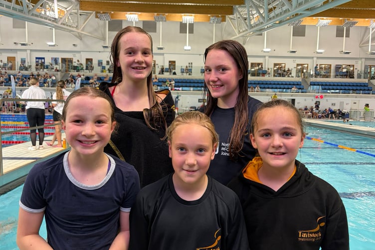Tavistock Swimming Club sprints and development squad at the Devon County ASA meet.