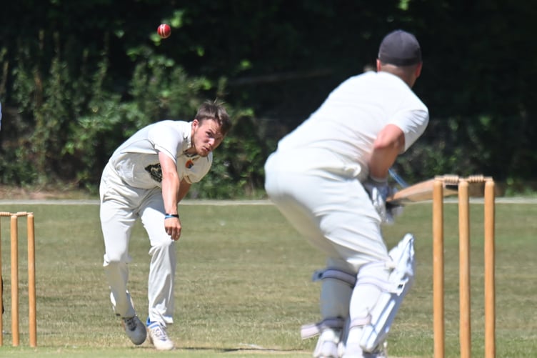 Devon Cricket League D Division West. Abbotskerswell 2nd XI vs versus Tavistock 2nd XI . Tavi bowler Dylan Rundle