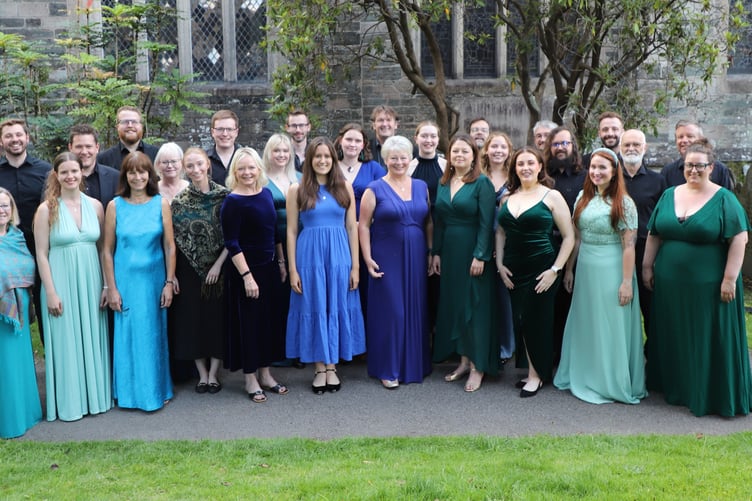 The Exon Singers outside St Eustachius' Church in Tavistock in July 2025 – they are back again this month.