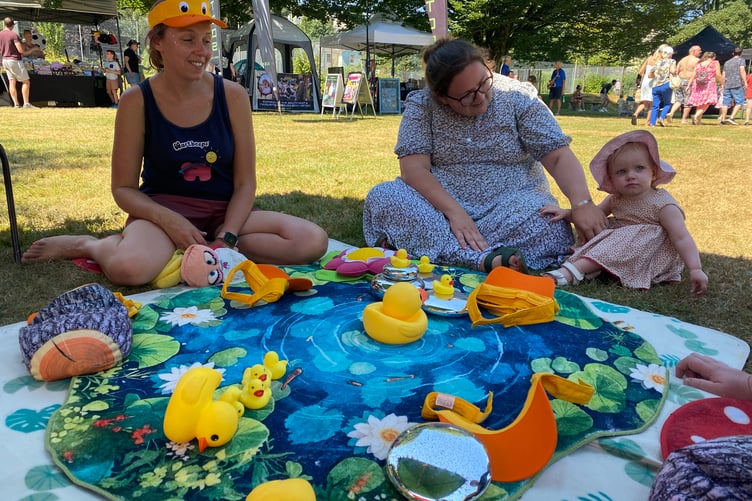 Creative play at Tavistock Lions family fun day in the Meadows park.