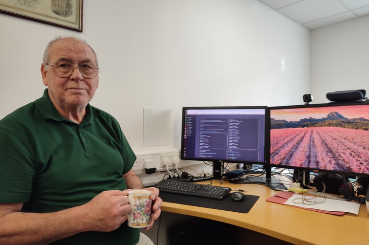 Mark Richards in the Webcliq office at the A30 Business Park.