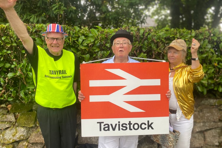 TavyRail at Tavistock Lions Carnival parade. The group was lobbying the public for a re-newed link between Tavistock and Plymouth via Bere Alston.
