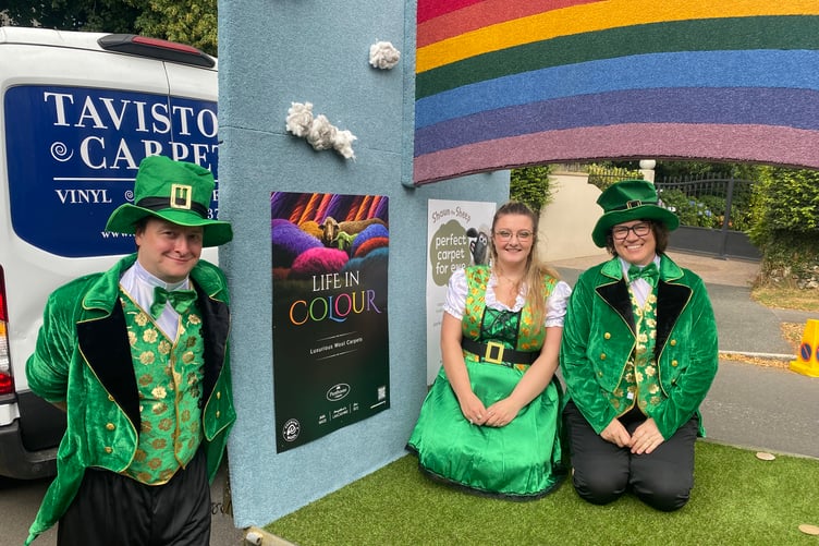 Tavistock Carpets staff found gold at the end of the rainbow for their town carnival parade float.