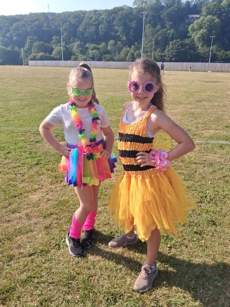 Bella Jackson and Bella Willcocks ran the 5K parkrun in fancy dress to raise money for the orphanage.