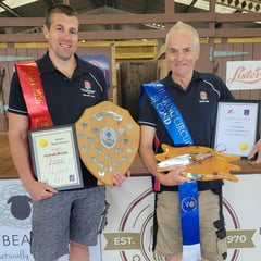 Father and son celebrate top shearing award