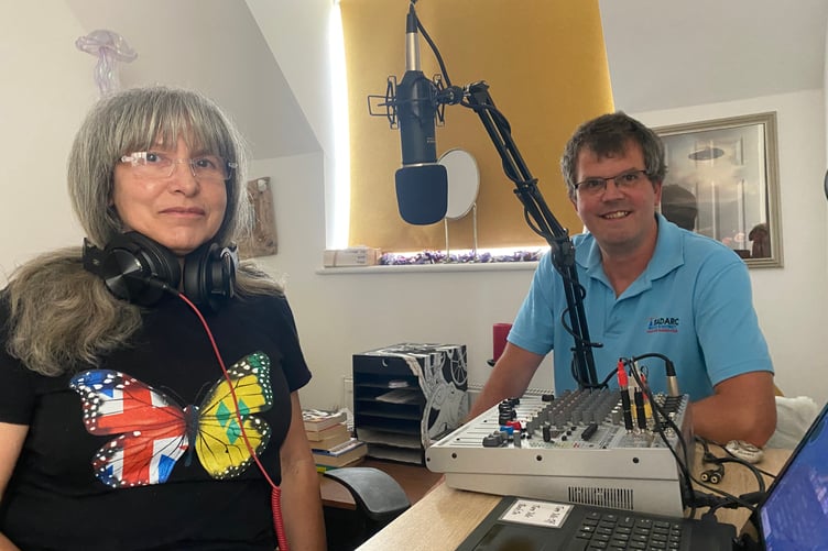 Granite Radio hit the airwaves as a local community radio station with music, news, events and shared experiences. Pictured are founders Alison Cooper and Mark Chanter in Alison's home studio, Yelverton.
