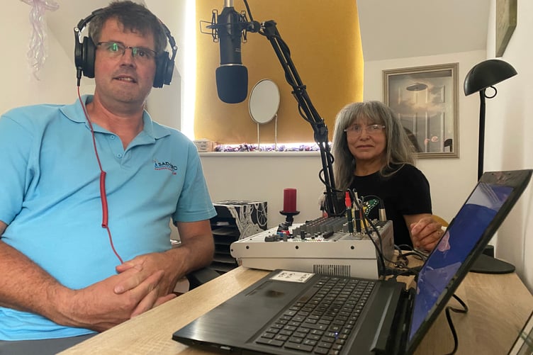 Alison Cooper and Mark Chanter, the co-founders of the brand-new online radio station Granite Radio, based on Dartmoor.