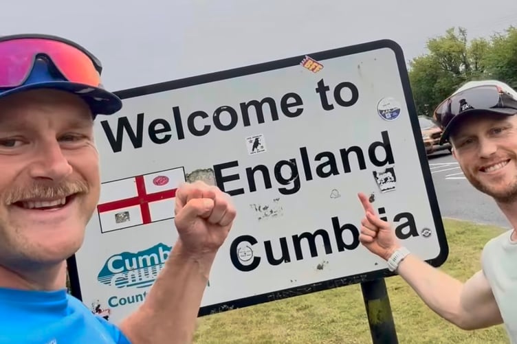 Charlie (left) and Ryan at the border.