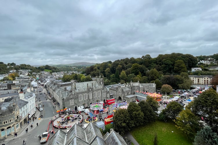 A bird's eye view over Tavistock, where a number of developments are mooted