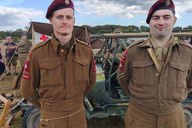 Two pukka chaps in retro-uniform at the RAF Harrowbeer 1940s Weekend.