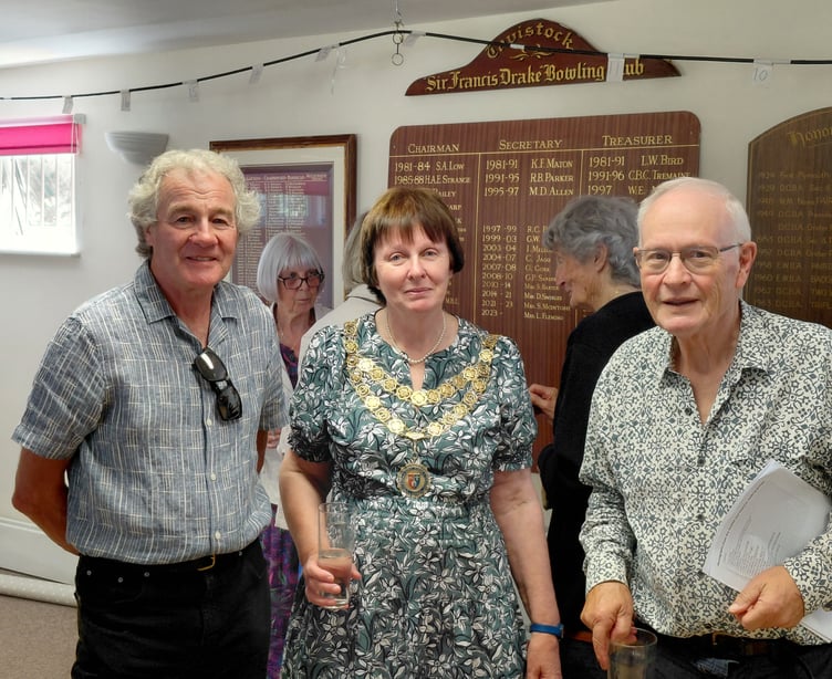 Tavistock mayor Anne Johnson and consort Paul Johnson and John Carr, right.