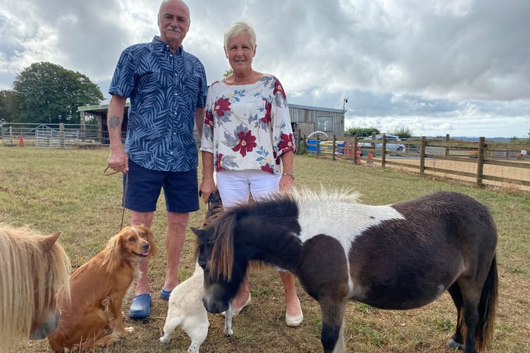 Arthur Blamey with wife Alyson enjoying his remarkable recovery from severe injuries at their pony paddock in Collytown.