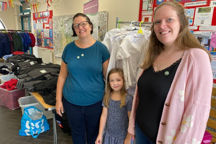 Faye Pysden and Bex Mills organised two successful Tavistock schools uniform swap sessions to help alleviate the cost of living.