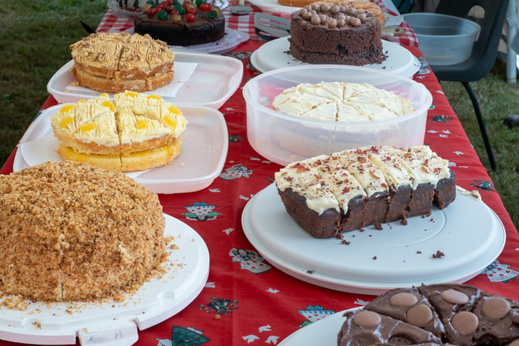 Mouth-watering bakes waiting to be judged at Walkhampton Flower and Produce Show. Picture by Jean Jameson.