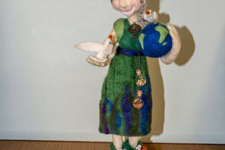 A Mother Earth figure wins a prize at Walkhampton Flower and Produce Show. Picture by Jean Jameson.