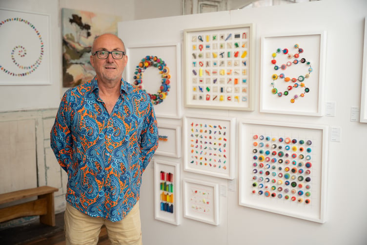 Tavistock's Printworks new pop-up gallery will be showing these works using coloured sea glass by John Dixon.