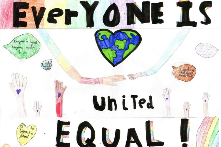 Some of the artwork created by young people during the Respect Fest workshops over the summer.