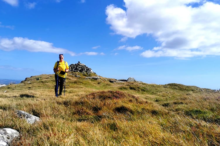 Intrepid Cheryl Dencer on her 20-mile Dartmoor trek in aid of Endometriosis UK.
