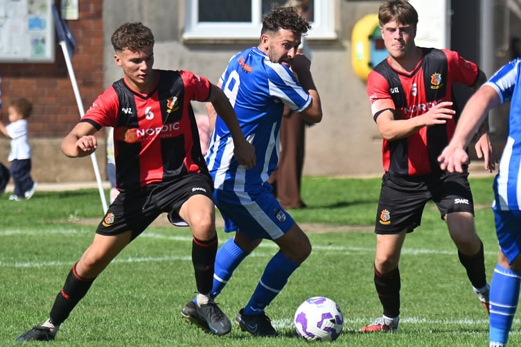 South Devon Football League Divsion 2. Action from Kingskerswell Football Club versus Tavistock Association 2nds. A 2-1 home win for Kingskerswell