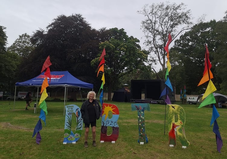 Sea shanty groups performed at the Down by the River festival in Tavistock. Pictured is organiser Jane Scott in the Meadows where it was held.