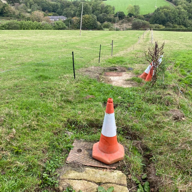 Footpath diversion to septic tank