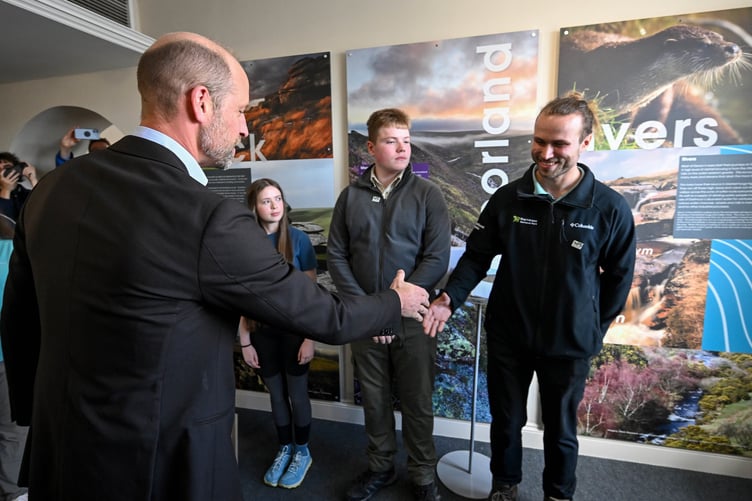Prince William meeting and greeting at Gather and Moor in Princetown.