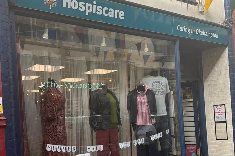 Okehampton Hospiscare shop in Okehampton has been hit by a designer clothing theft.