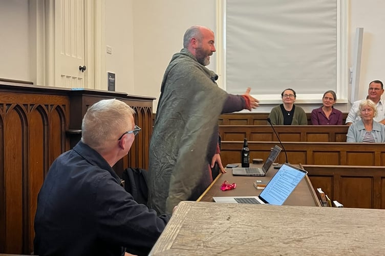 A speaker in costume of circa 900BC shone a light on the early history of Tavistock for Tavistock Heritage Open Days festival.