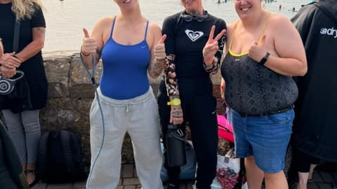Tavistock leisure centre staff swim to island for charity
