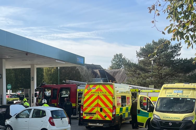 Emergency services responded to a traffic incident at Morrisons fuel station in Tavistock on Saturday, September 26.
