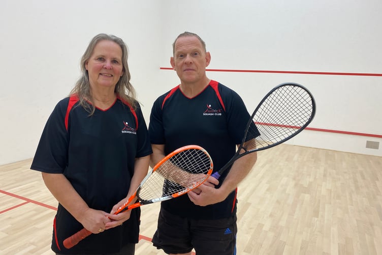 Tavistock Squash Club chairman Wendy Savage and coach Steve Mooney are inviting anyone to a free weekend of squash at a re-opening of the club on October 3-4.