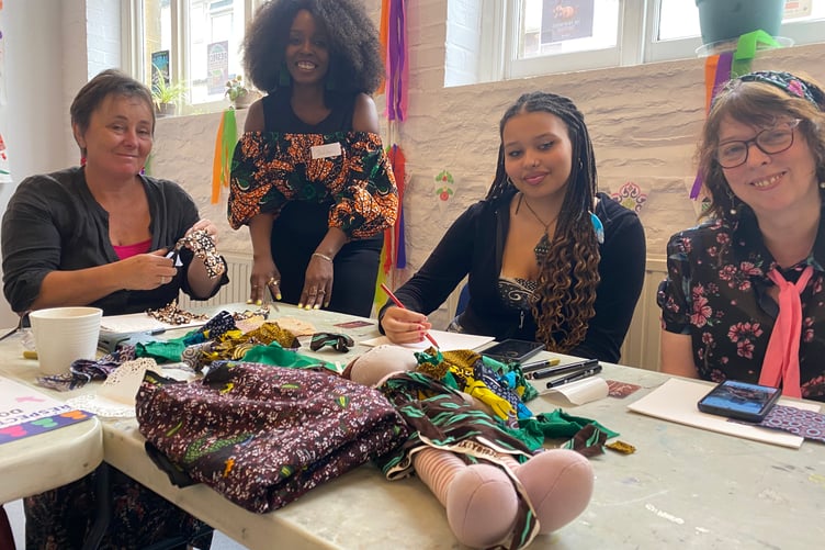 A Tavistock Respect Festival African fabric print making workshop at the Printworks.