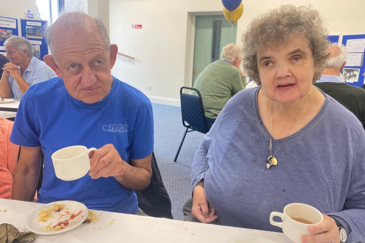 Tracey Mcquade, a blind listener to Plymouth & West Devon Talking Newspaper service marks 50 years of enjoying the recorded news, features and views. She is with her partner Christopher Down.