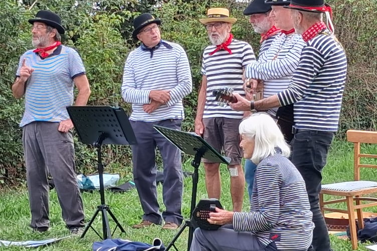 Tavy Tars sea shanty group make waves at Bere Apple Fest. Photo by Ann Parsons.
