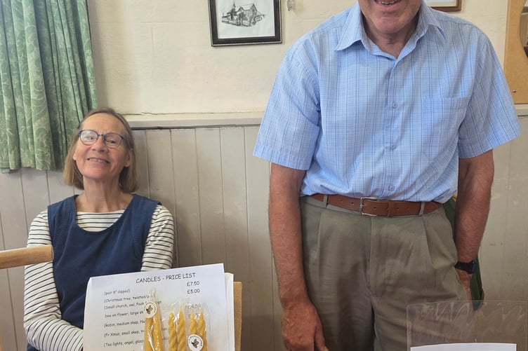 Sweet offerings on the honey stall manned by Alison Howes and Paul Searle at Bere Apple Fest. Photo by Ann Parsons.