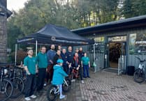 Great show of support for Matt and Sarah at Okehampton Round Table cycling fundraiser